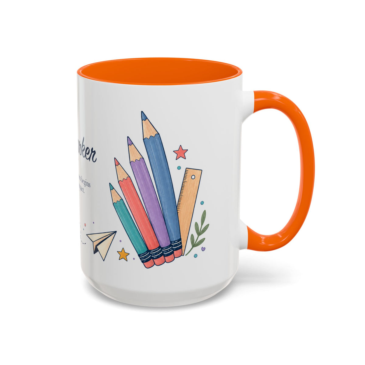 Personalized First Year Teacher Mug | Custom Name Pencil Coffee Cup
