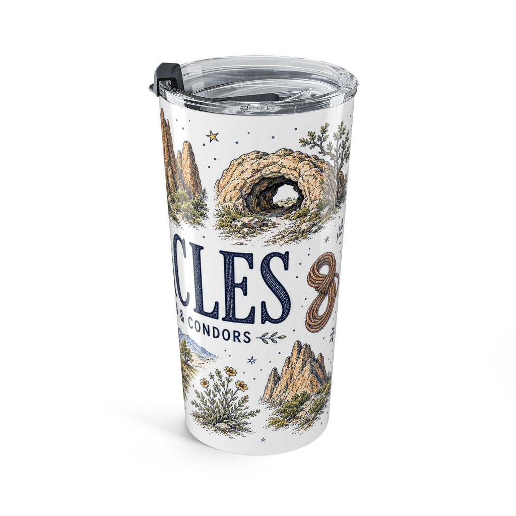 Pinnacles National Park 20oz Tumbler | California Rock Climbing Condor Gift | Insulated Stainless Steel Travel Cup