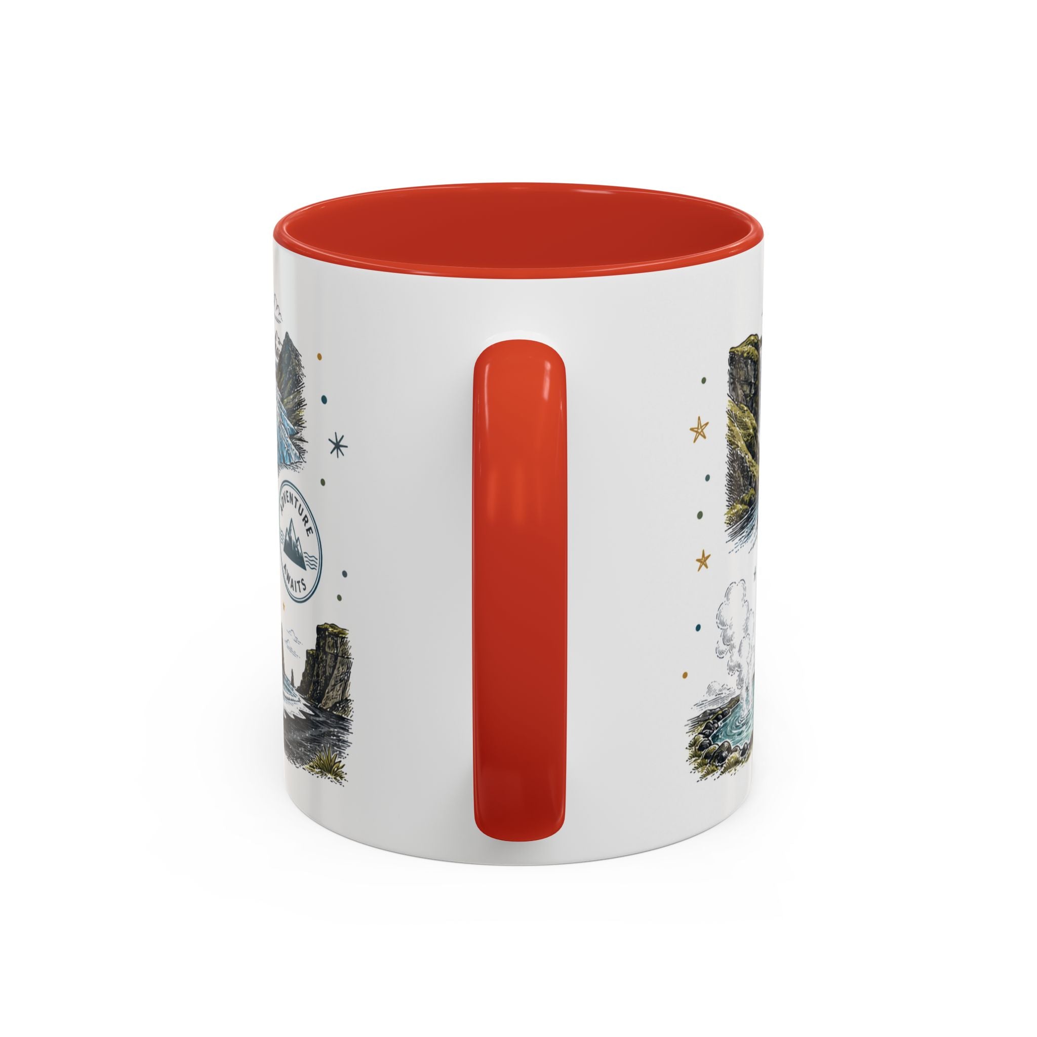 Iceland Ring Road Coffee Mug | Travel Destination Souvenir Gift | Accent Color Ceramic 11oz 15oz
