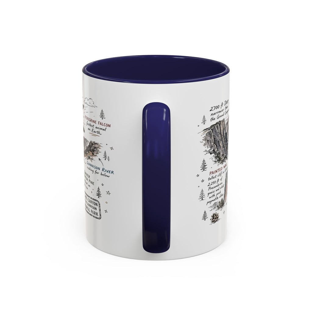 Black Canyon of the Gunnison National Park Coffee Mug | Colorado Deep Canyon Hiking Gift | Accent Color Ceramic 11oz 15oz