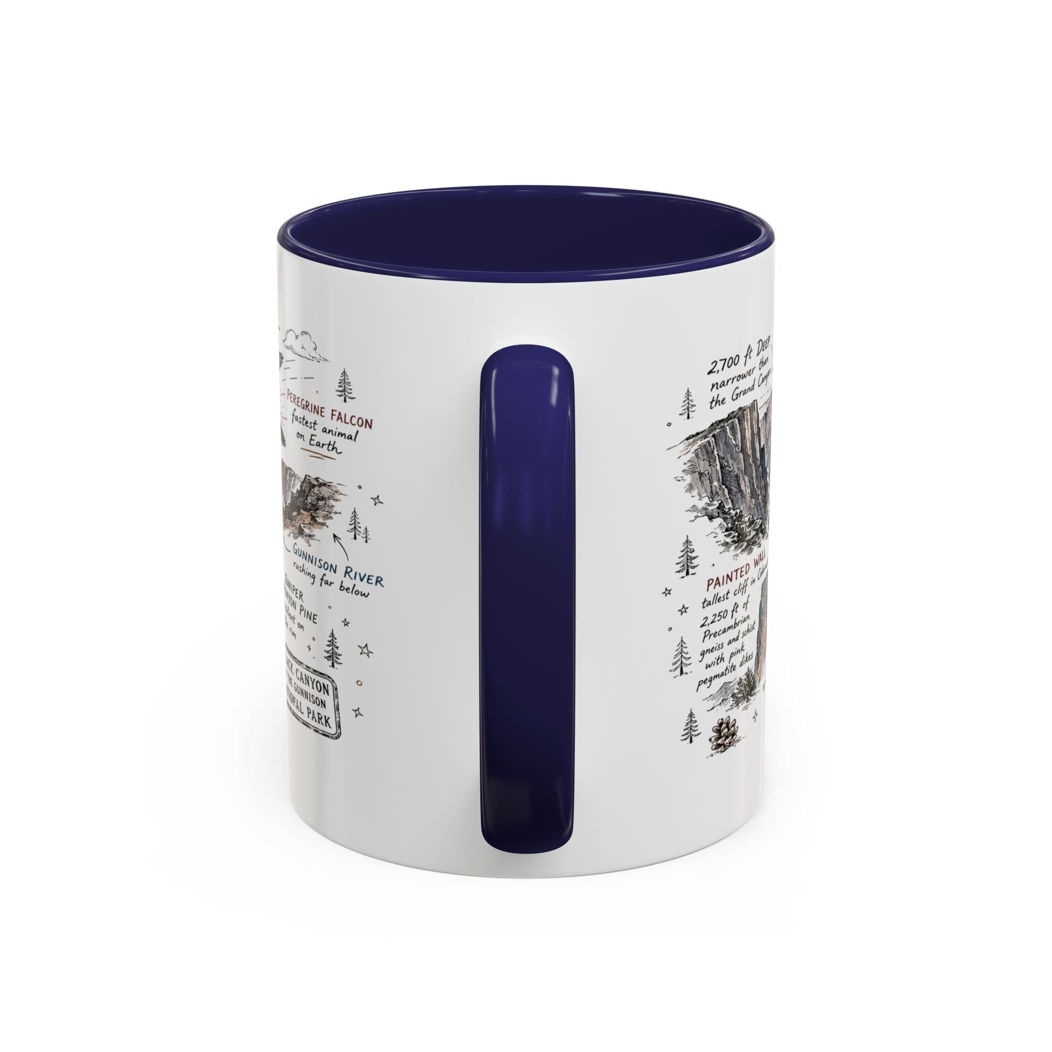 Black Canyon of the Gunnison National Park Coffee Mug | Colorado Deep Canyon Hiking Gift | Accent Color Ceramic 11oz 15oz