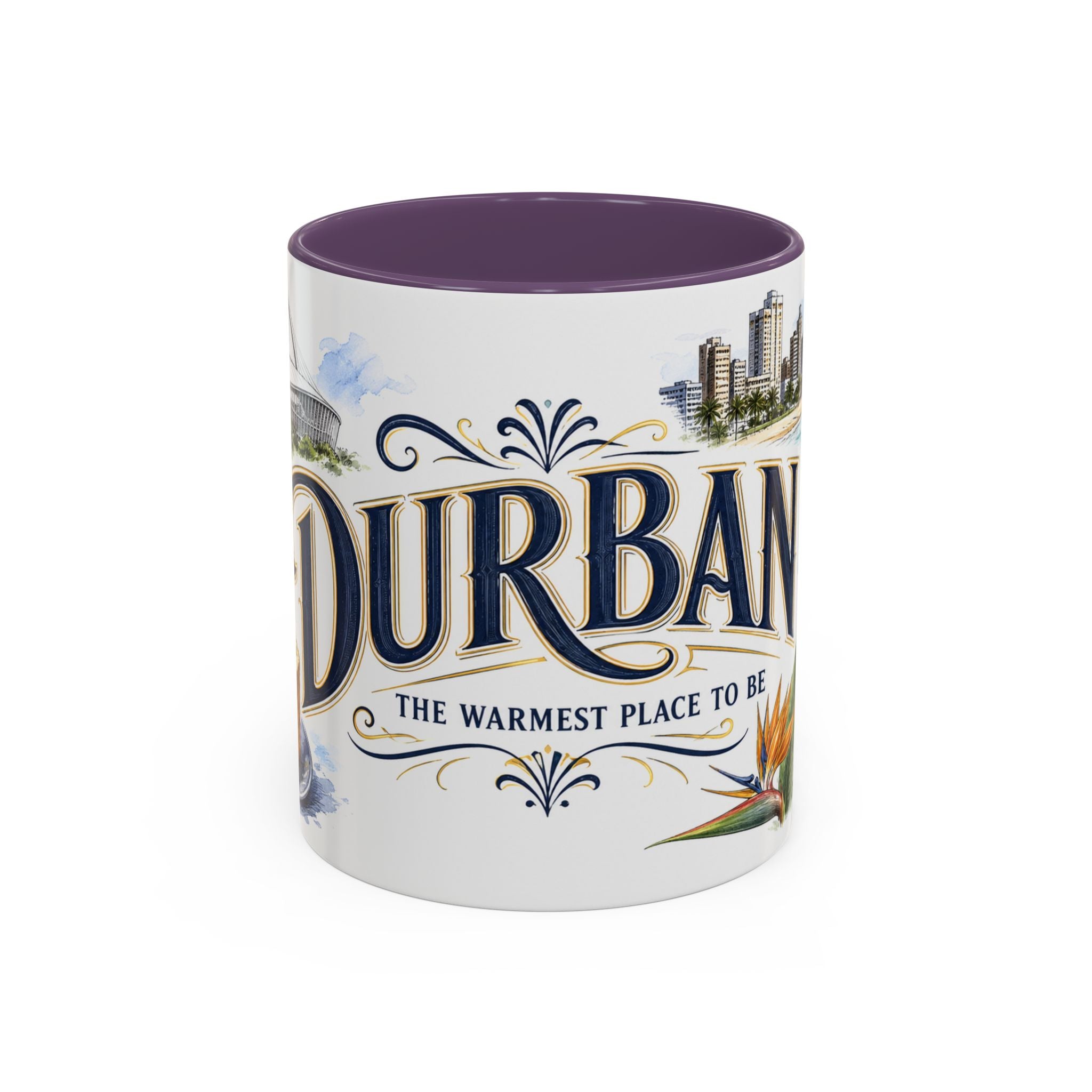 Durban Coffee Mug | South Africa Travel Souvenir | Vintage Illustrated City Gift | 11 oz 15 oz Accent Mug