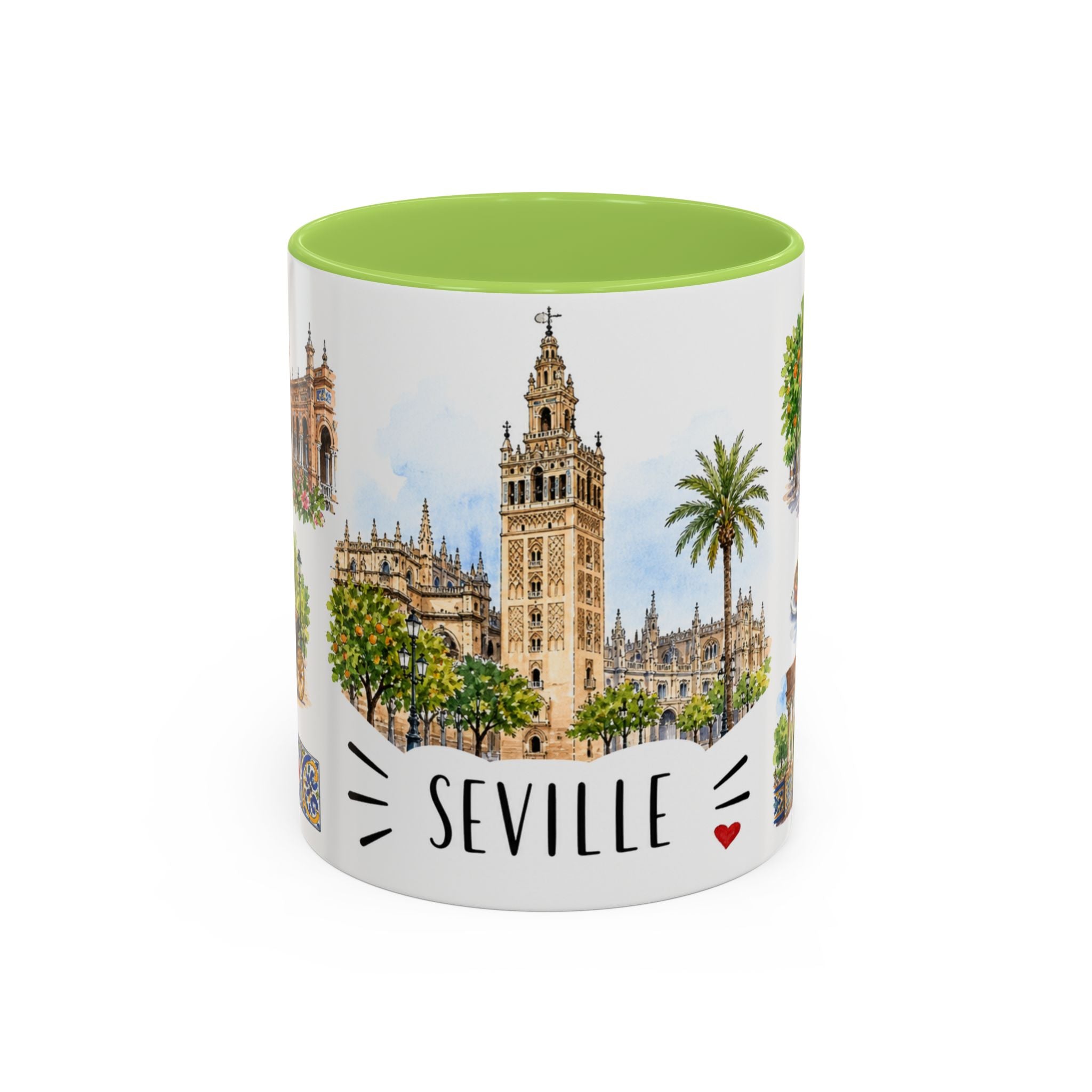 Seville Illustrated Travel Mug | City Souvenir Accent Coffee Mug | 11oz 15oz Ceramic Cup