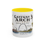 Gateway Arch National Park Coffee Mug | Missouri St. Louis Landmark Gift | Accent Color Ceramic 11oz 15oz