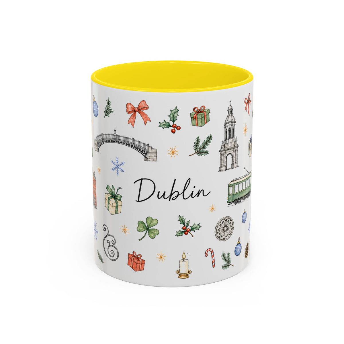 Dublin Christmas Mug | Watercolor City Souvenir, Holiday Travel Gift (11oz/15oz)