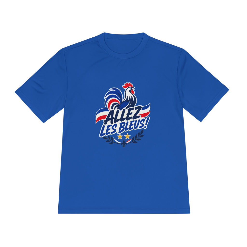 France Soccer T Shirt, Allez Les Bleus Tee, World Football Fan Shirt, Moisture Wicking Sport Tee