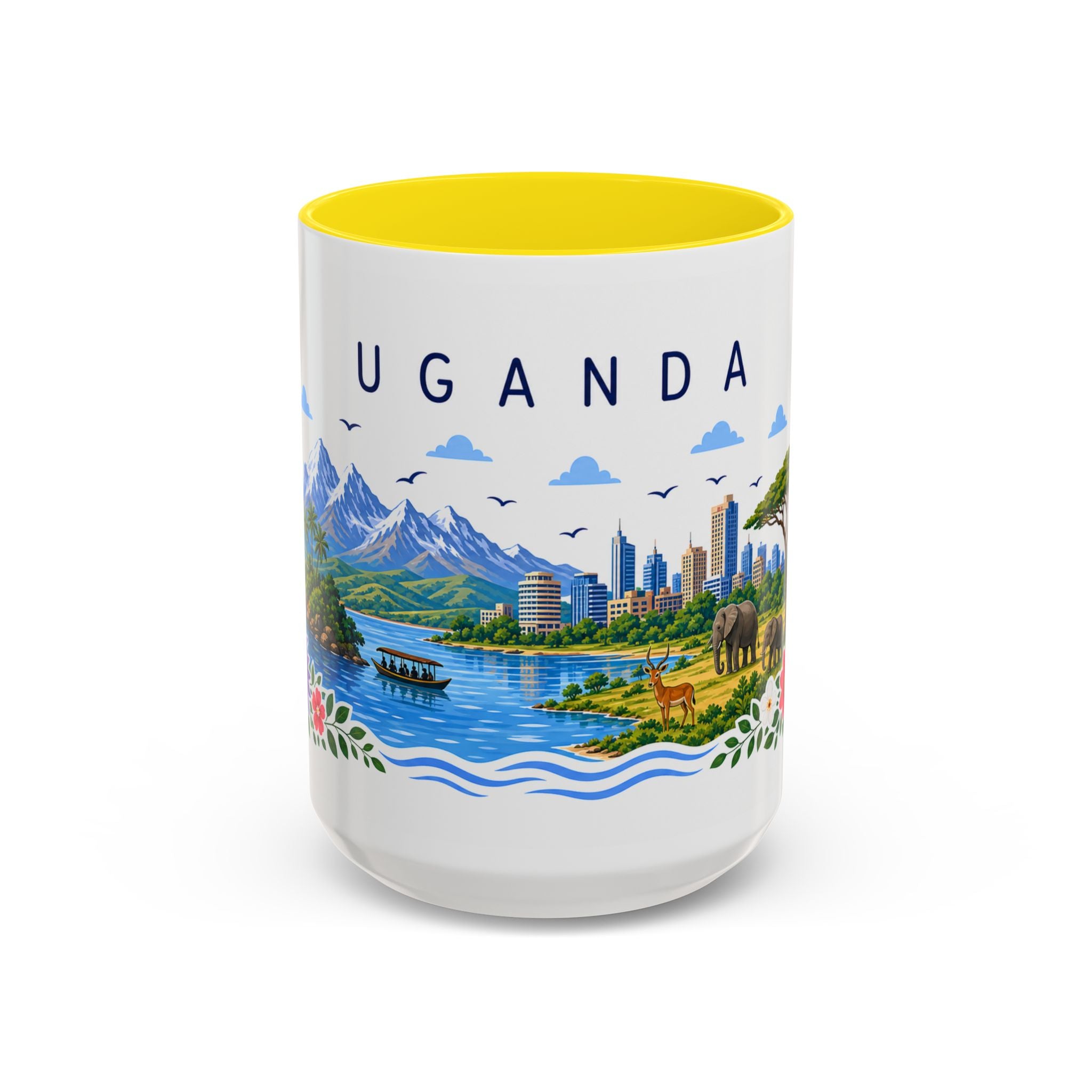 Uganda Coffee Mug | Travel Souvenir Accent Mug | Place Gift Ceramic Cup 11oz 15oz