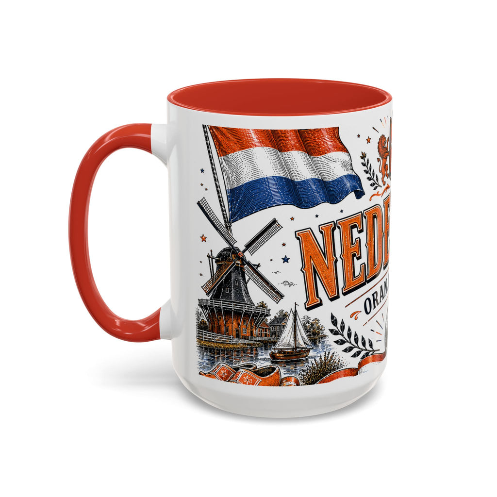 Netherlands Soccer Coffee Mug | World Cup Fan Gift | Accent Color Ceramic 11oz 15oz Match Day Cup