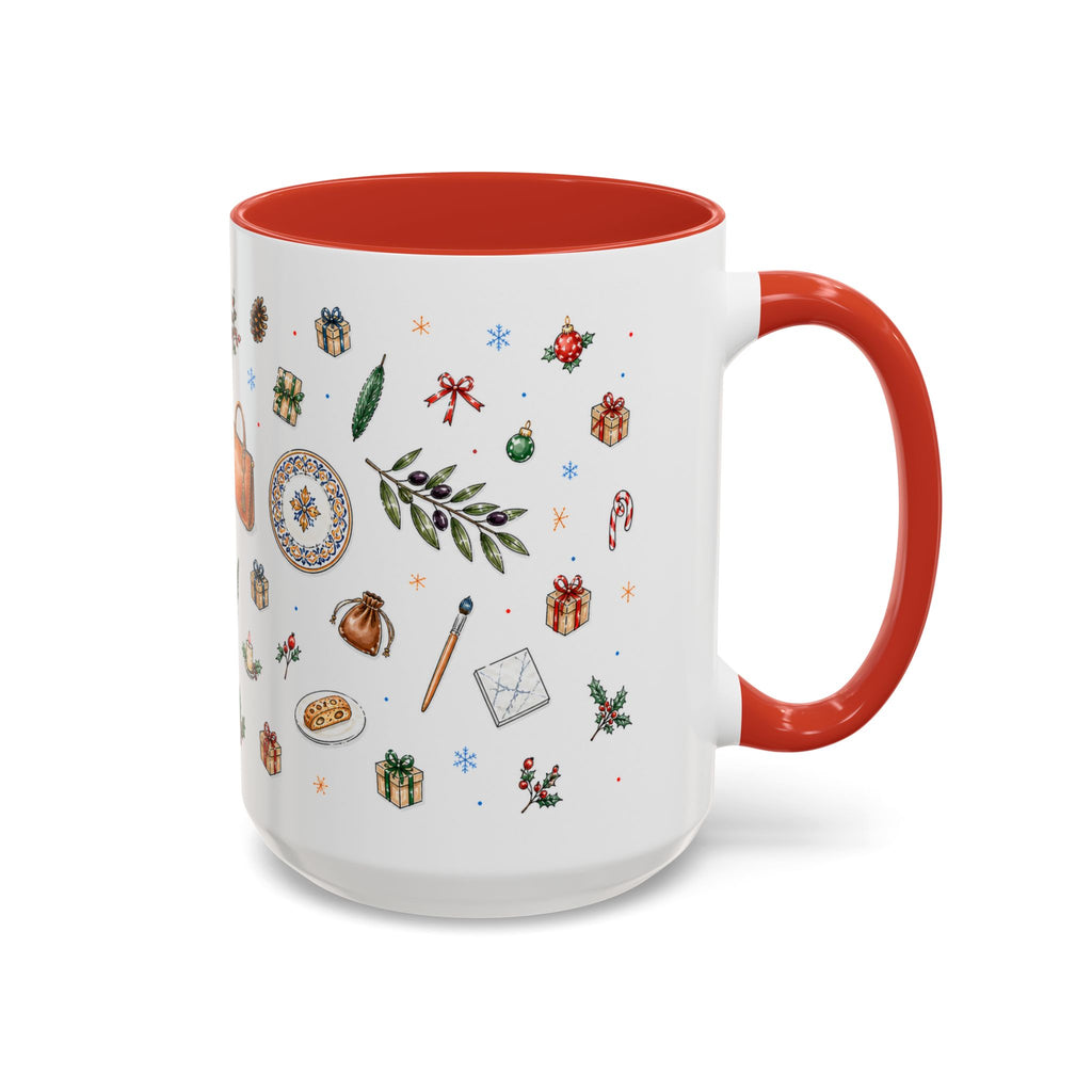 Florence Christmas Mug | Watercolor City Souvenir | Ceramic Coffee Cup (11oz 15oz)