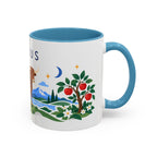 Taurus Zodiac Coffee Mug | Bull and Rose Design | Astrology Birthday Gift | 11 oz 15 oz Ceramic Accent Mug