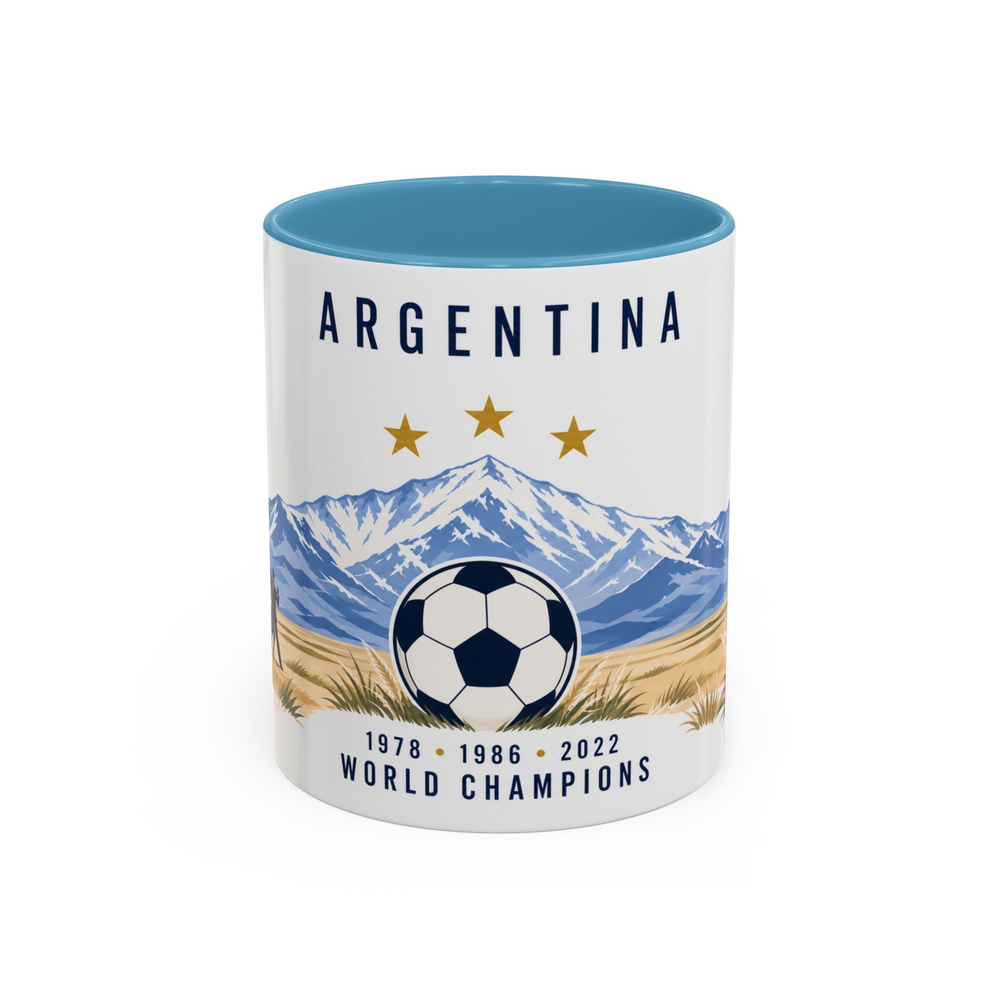 Argentina World Champions Mug | Three Time Soccer Champion Gift | Argentine Football Fan Cup | 1978–2022 | 11oz 15oz