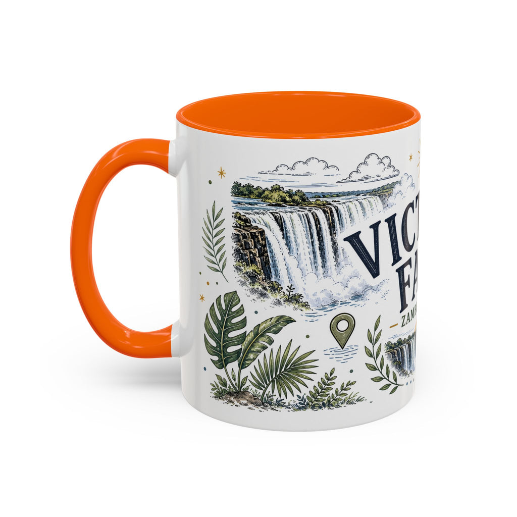 Victoria Falls Coffee Mug | Travel Destination Souvenir Gift | Accent Color Ceramic 11oz 15oz