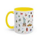 New York City Christmas Mug | Watercolor City Souvenir | Ceramic Coffee Cup