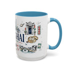 Shanghai Coffee Mug | China Souvenir Travel Gift | Accent Color Ceramic 11oz 15oz