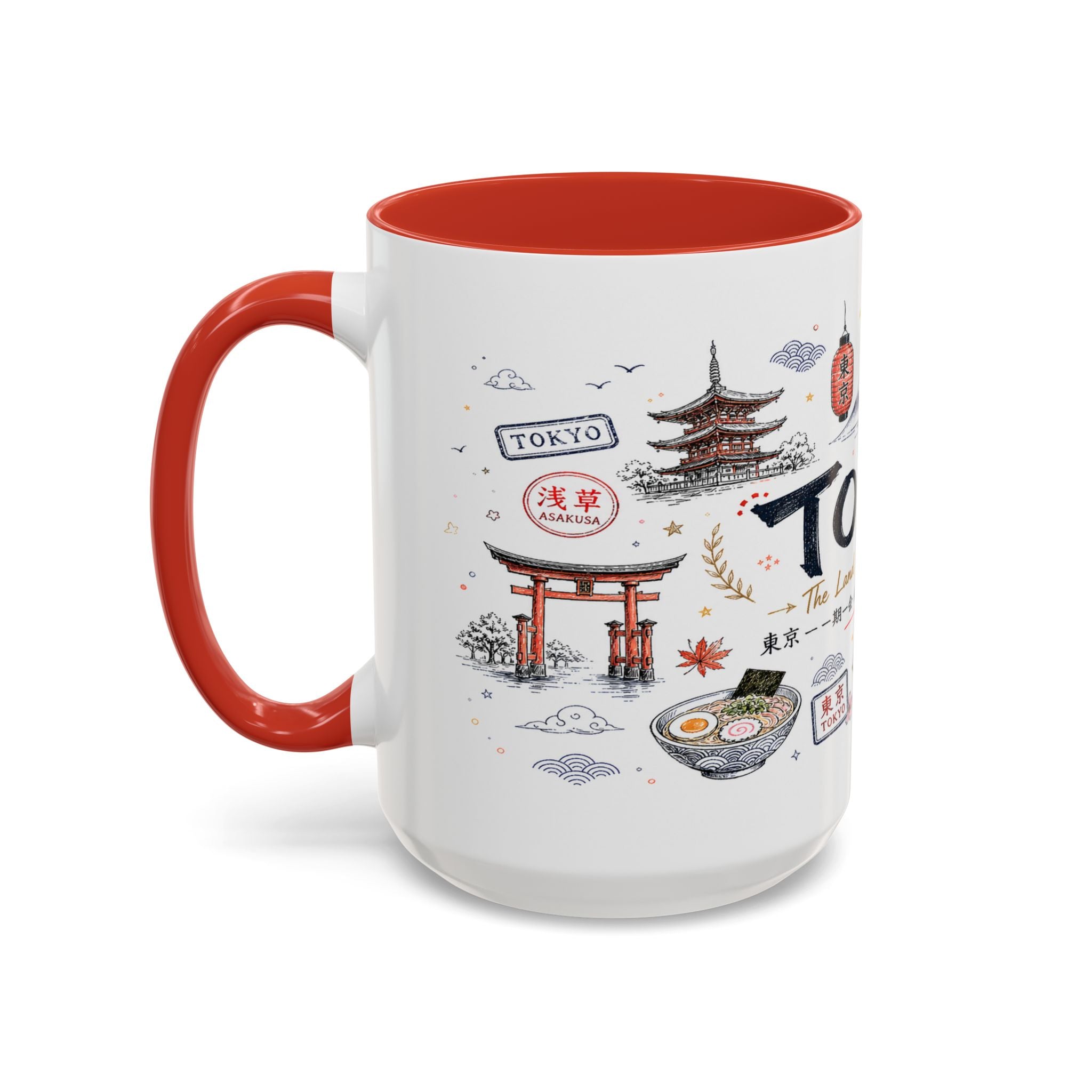 Tokyo Coffee Mug | Japan Souvenir Travel Gift | Accent Color Ceramic 11oz 15oz
