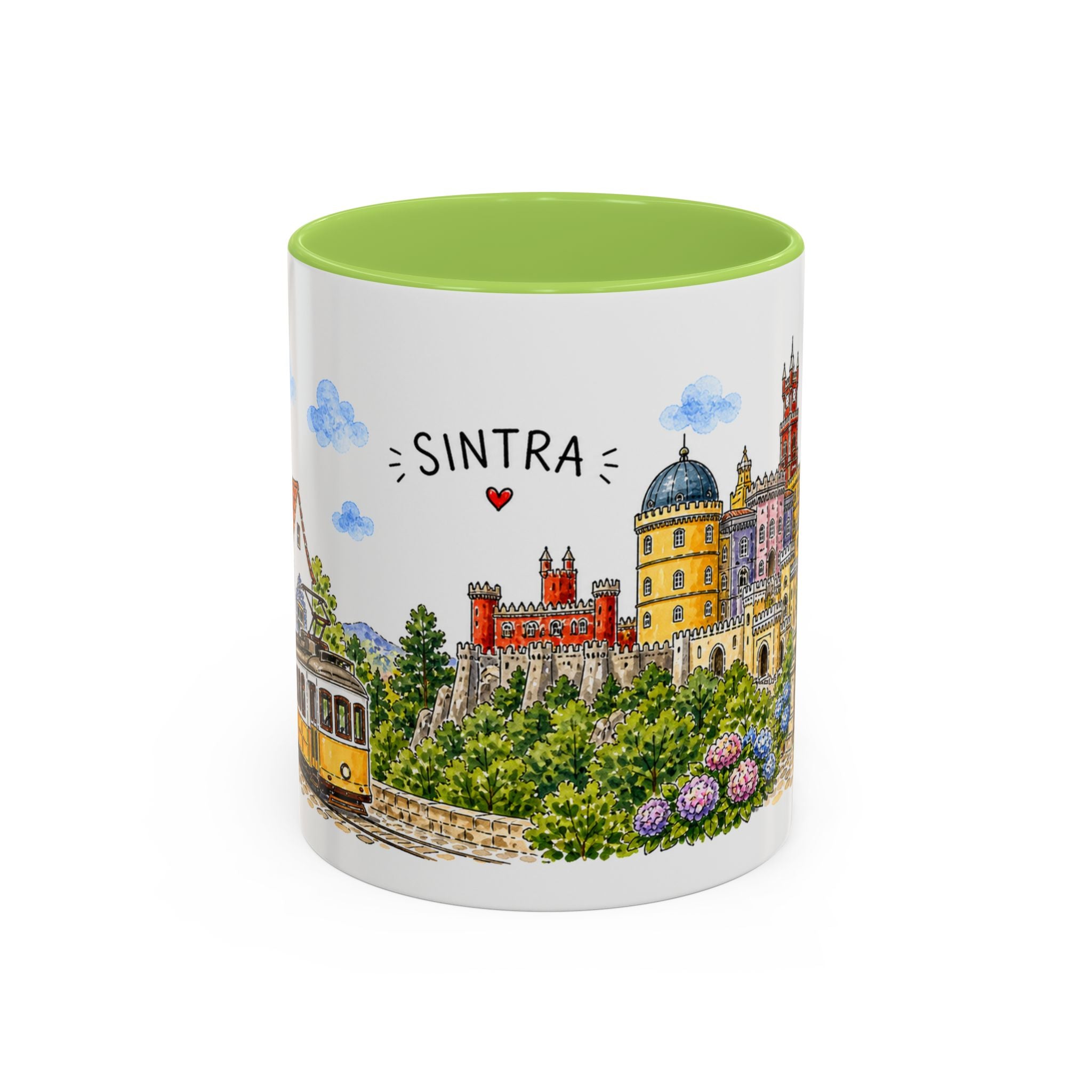 Sintra Illustrated Travel Mug | Portugal Souvenir Accent Coffee Mug | 11oz 15oz Ceramic Cup