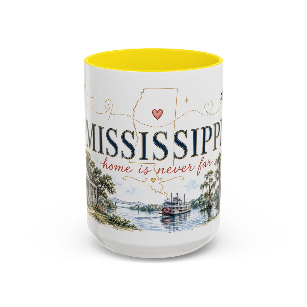 Mississippi State Map Mug | Moving Away, Homesick Gift | Botanical Accent Coffee Cup