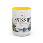 Mississippi State Map Mug | Moving Away, Homesick Gift | Botanical Accent Coffee Cup