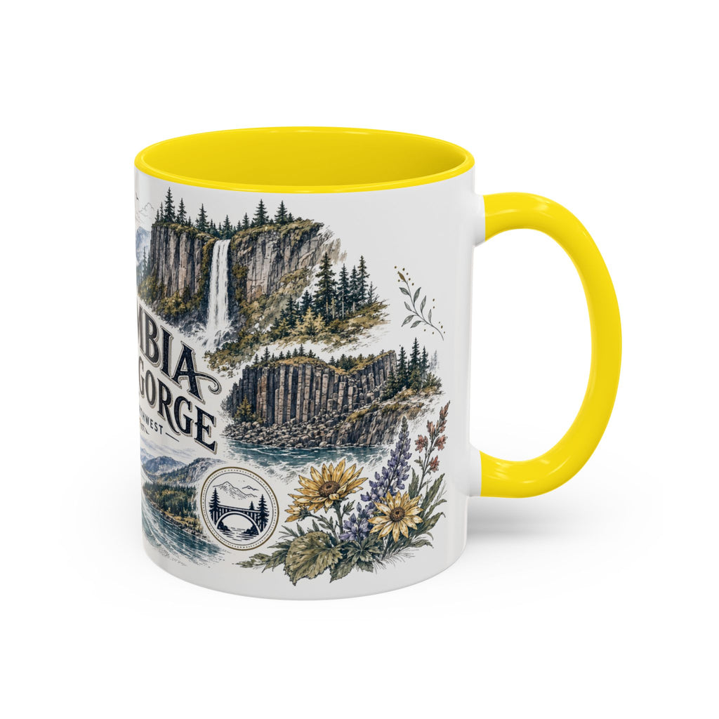 Columbia River Gorge Mug, Pacific Northwest Travel Souvenir, Bucket List Gift, Accent Ceramic Coffee Mug 11oz 15oz