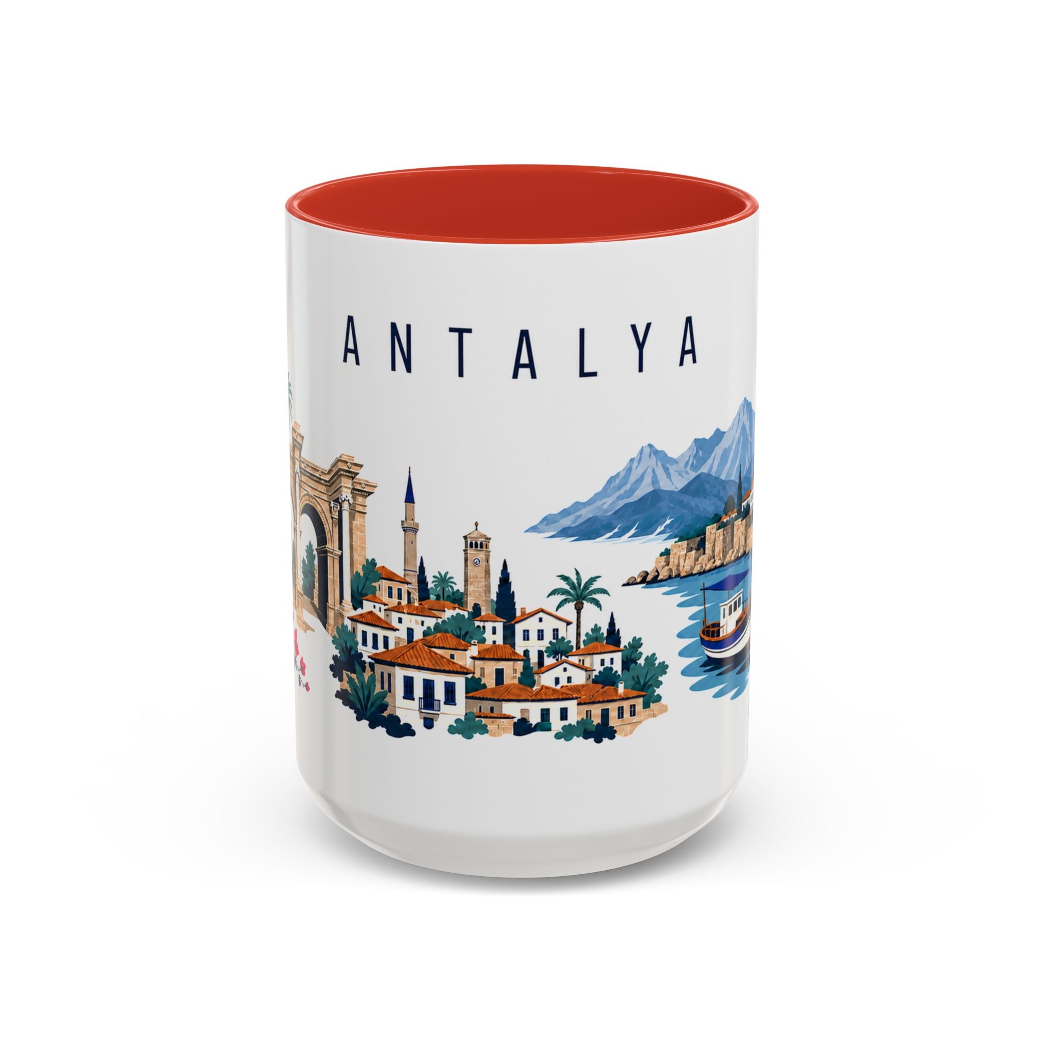 Antalya Coffee Mug | Turkey Travel Souvenir | Porcelain Decal City Gift | 11oz 15oz Accent Mug