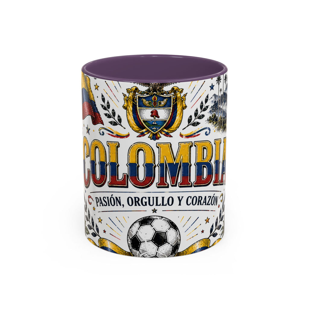 Colombia Soccer Coffee Mug | World Cup Fan Gift | Accent Color Ceramic 11oz 15oz Match Day Cup
