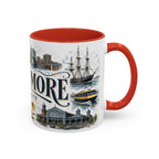 Baltimore Coffee Mug | United States Travel Souvenir | Vintage Illustrated City Gift | 11 oz 15 oz Accent Mug