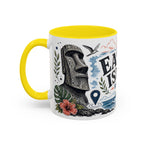 Easter Island Coffee Mug | Travel Destination Souvenir Gift | Accent Color Ceramic 11oz 15oz