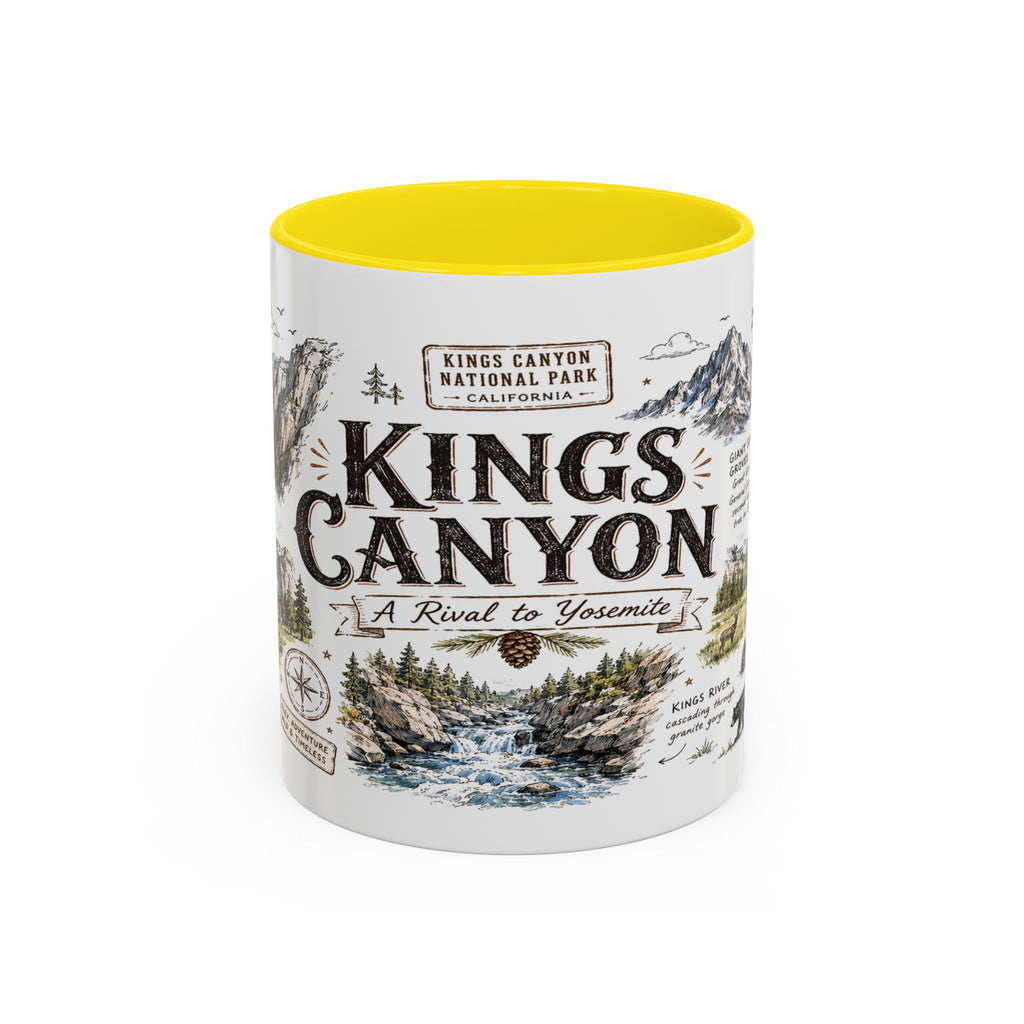 Kings Canyon National Park Coffee Mug | California Sierra Nevada Sequoia Gift | Accent Color Ceramic 11oz 15oz