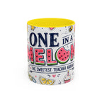 One in a Melon Coffee Mug | Sweetest Teacher Appreciation Gift | Accent Color Ceramic 11oz 15oz