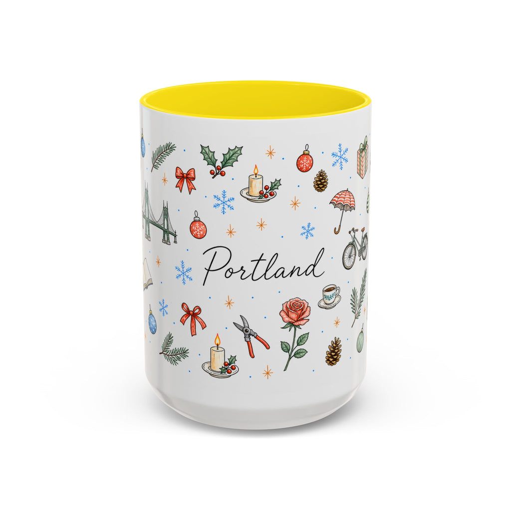 Portland Christmas Watercolor Mug | City Souvenir Coffee Cup (11oz 15oz)