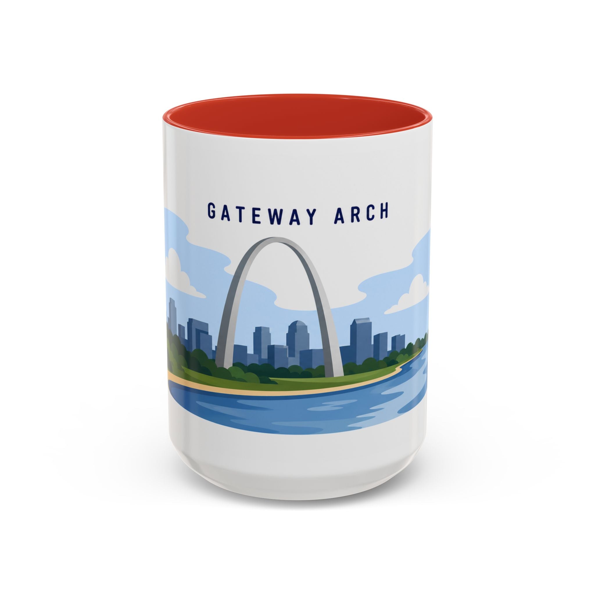 Gateway Arch National Park Coffee Mug | Solid Color Block Park Souvenir | 11oz 15oz Accent Mug