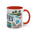 Maldives Coffee Mug | Travel Destination Souvenir Gift | Accent Color Ceramic 11oz 15oz