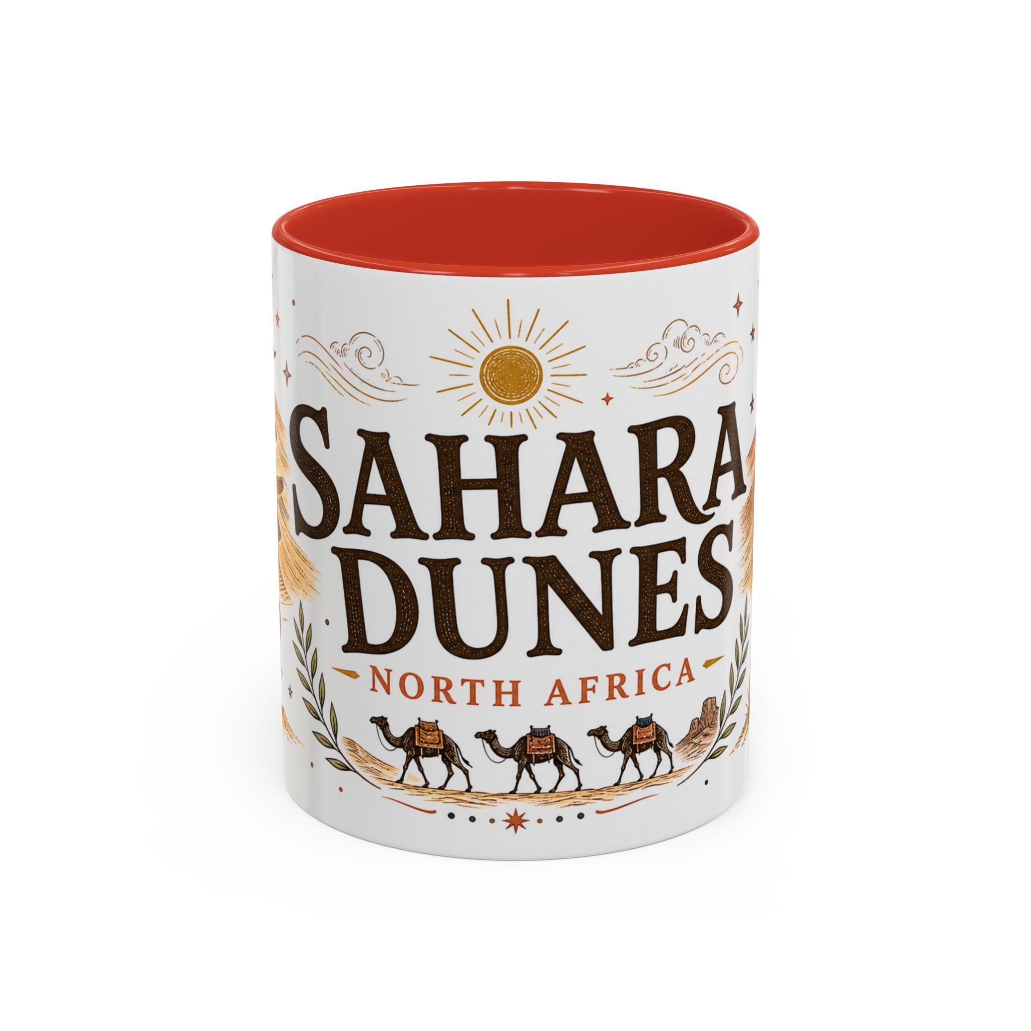 Sahara Dunes Coffee Mug | Travel Destination Souvenir Gift | Accent Color Ceramic 11oz 15oz