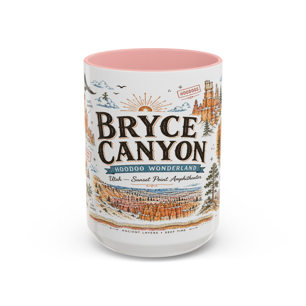 Bryce Canyon Coffee Mug | National Park Hiking Utah Gift | Accent Color Ceramic 11oz 15oz