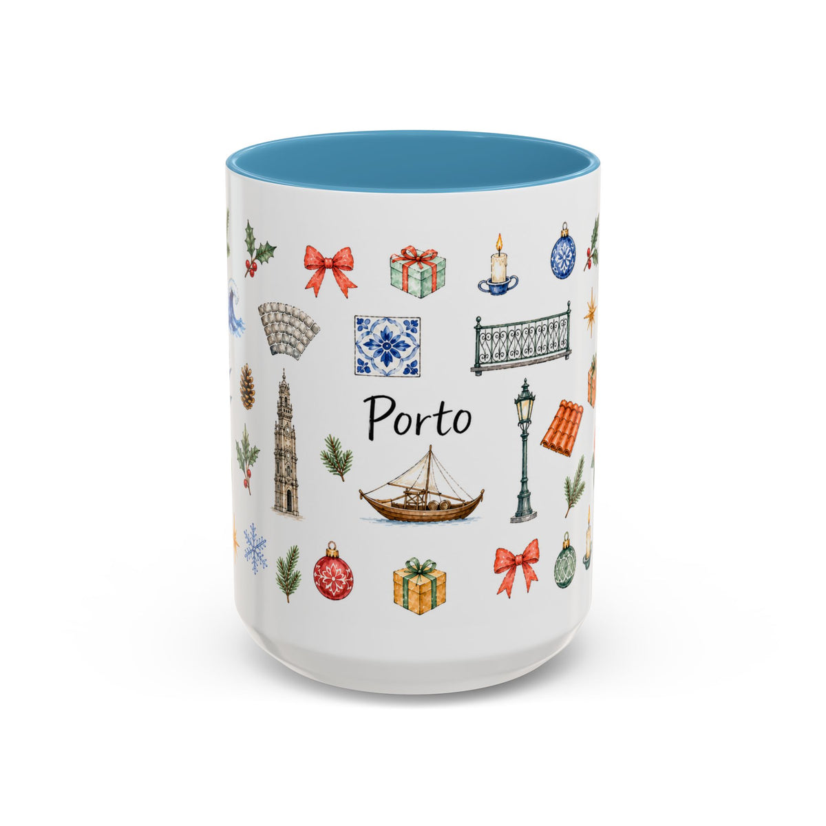 Porto Christmas Mug | Watercolor City Souvenir, Travel Gift (11oz/15oz)