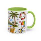 Honolulu Illustrated Travel Mug | City Souvenir Accent Coffee Mug | 11oz 15oz Ceramic Cup