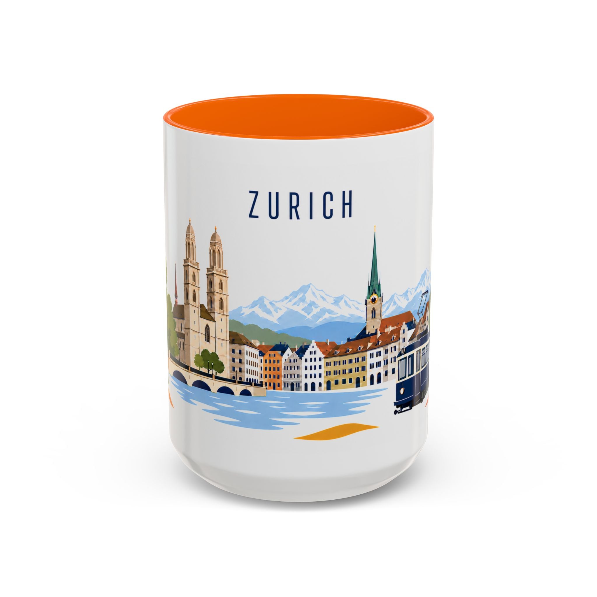 Zurich Coffee Mug | Switzerland Travel Souvenir | Porcelain Decal City Gift | 11oz 15oz Accent Mug
