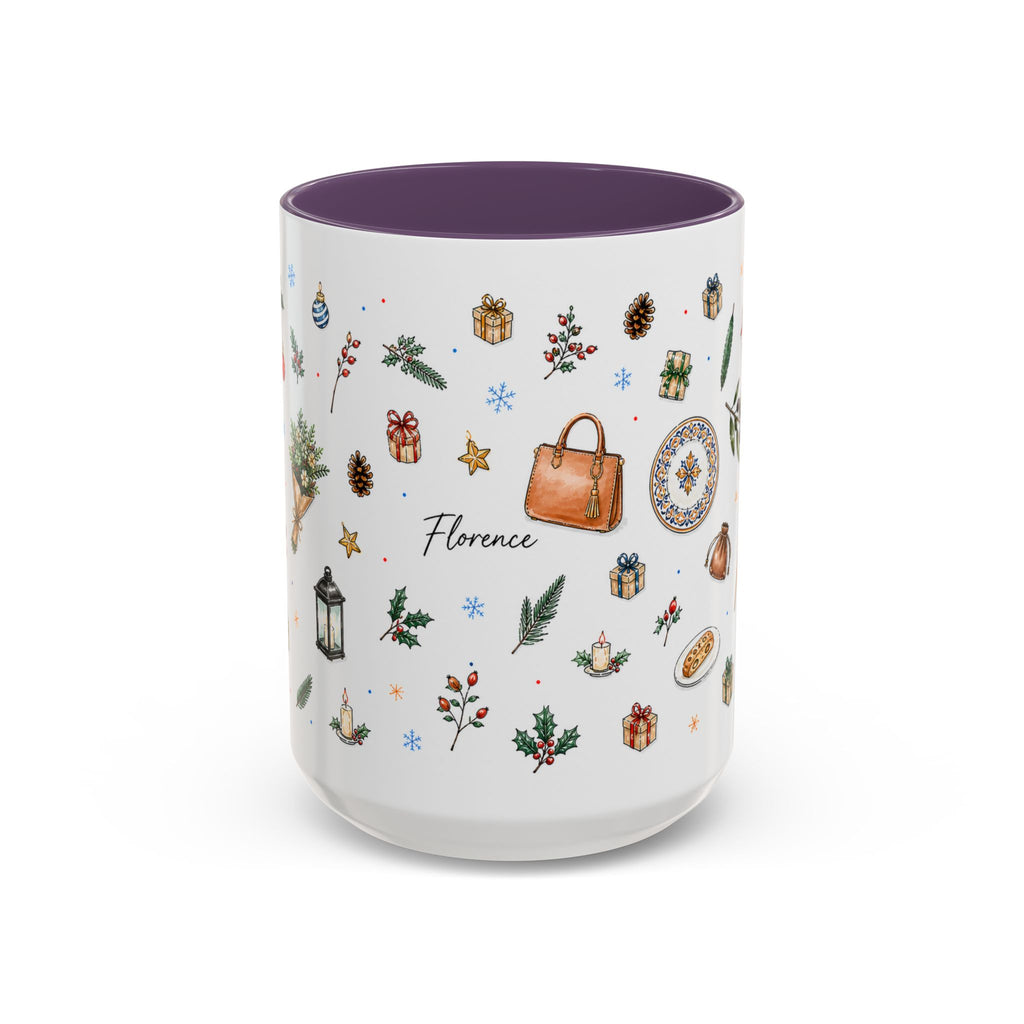 Florence Christmas Mug | Watercolor City Souvenir | Ceramic Coffee Cup (11oz 15oz)