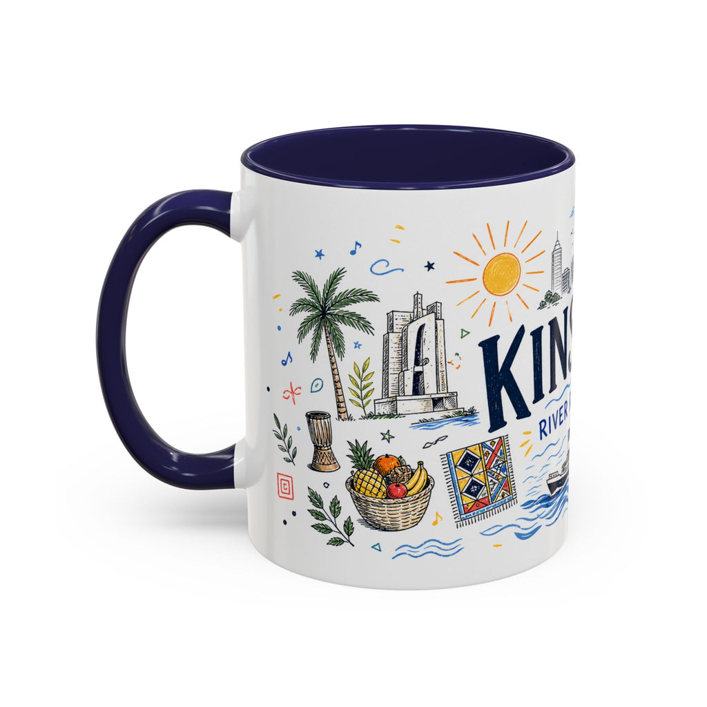 Kinshasa Coffee Mug | DR Congo Souvenir Travel Gift | Accent Color Ceramic 11oz 15oz