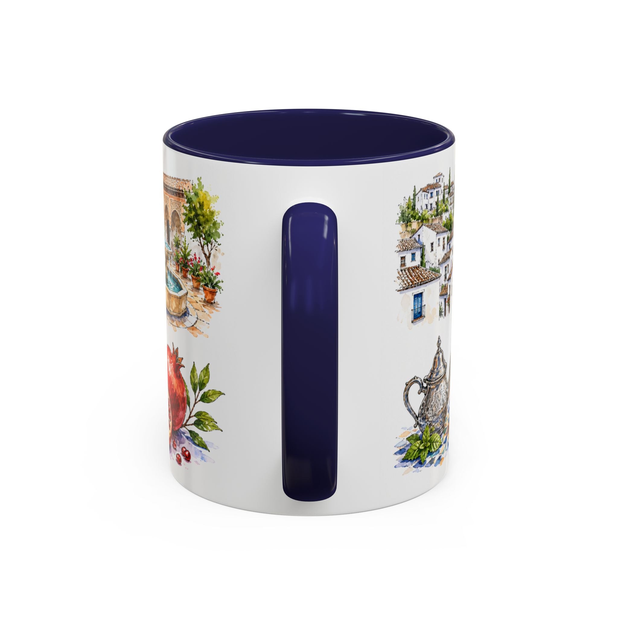 Granada Illustrated Travel Mug | City Souvenir Accent Coffee Mug | 11oz 15oz Ceramic Cup