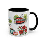 Portland Illustrated Travel Mug | City Souvenir Accent Coffee Mug | 11oz 15oz Ceramic Cup