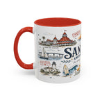 San Diego Coffee Mug | California Souvenir City Gift | Accent Color Ceramic 11oz 15oz