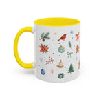 Woodland Christmas Mug | Deer Bird Watercolor Holiday Gift | Accent Cup 11oz 15oz