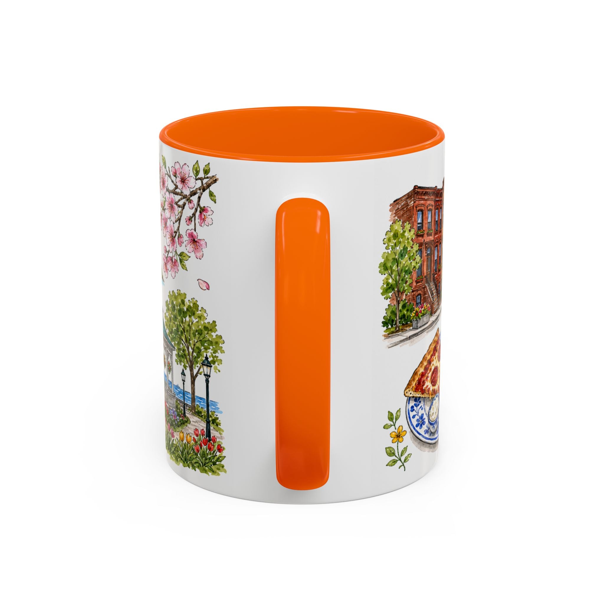Jersey City Illustrated Travel Mug | City Souvenir Accent Coffee Mug | 11oz 15oz Ceramic Cup