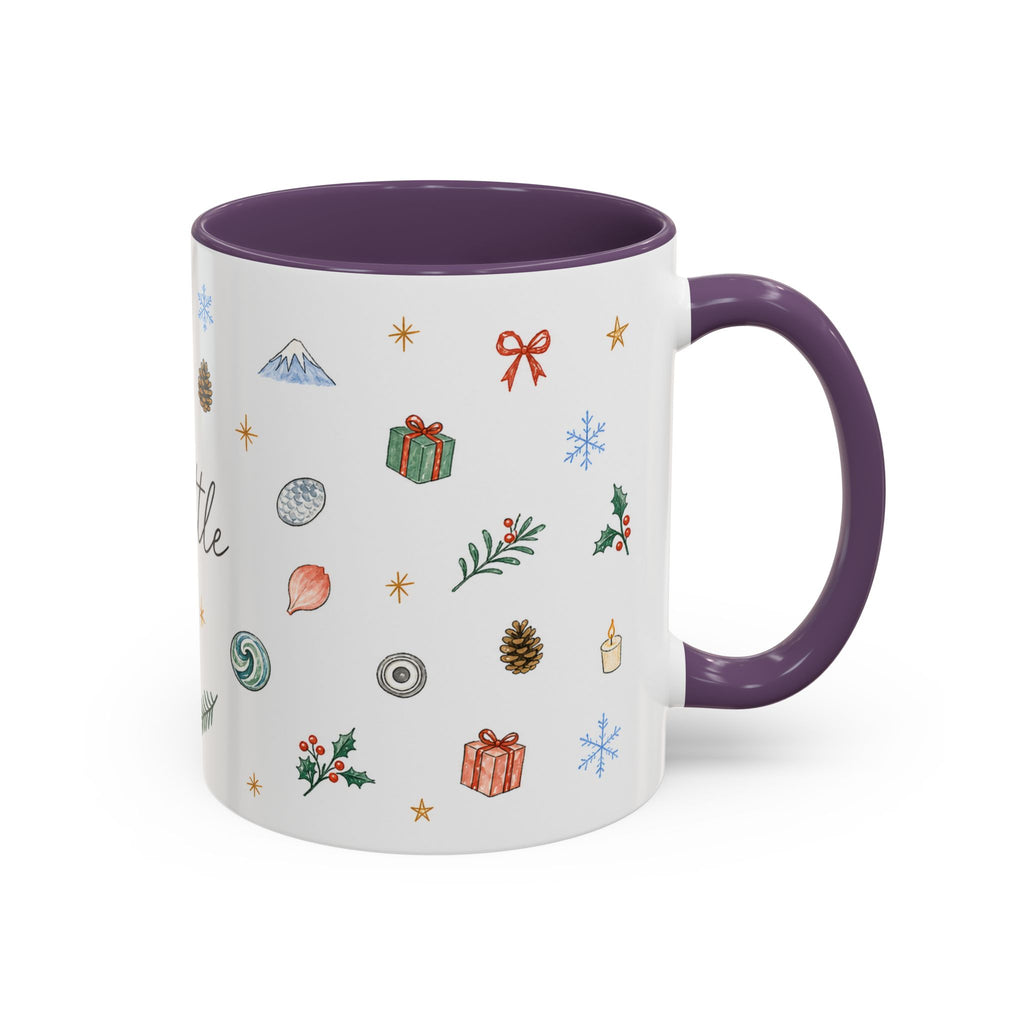 Seattle Christmas Mug | Watercolor Travel Souvenir | Holiday Gift | Accent Ceramic Coffee Cup 11oz 15oz
