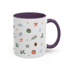 Seattle Christmas Mug | Watercolor Travel Souvenir | Holiday Gift | Accent Ceramic Coffee Cup 11oz 15oz