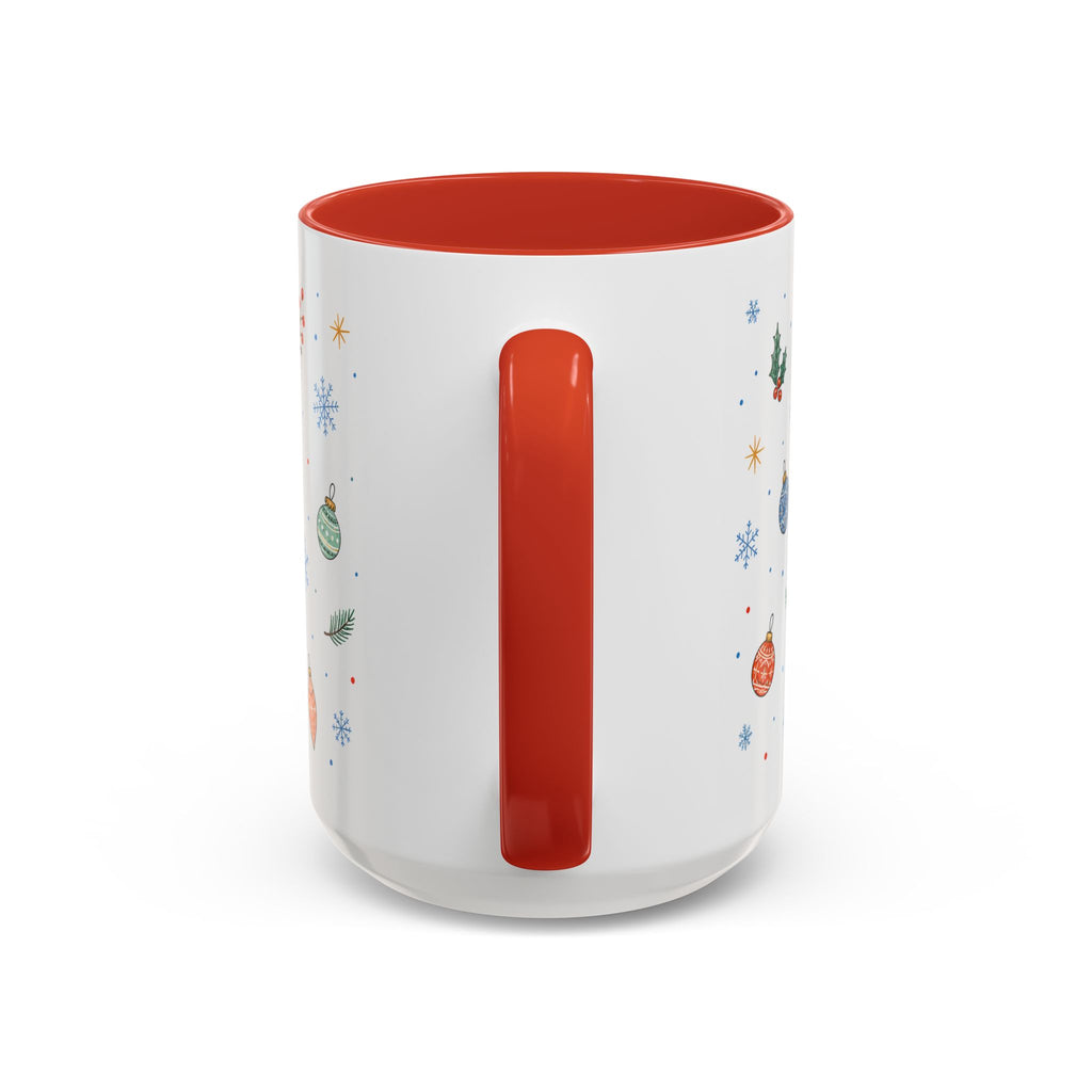 Christmas Ornament Mug | Snowflake Watercolor Holiday Gift | Accent Cup 11oz 15oz
