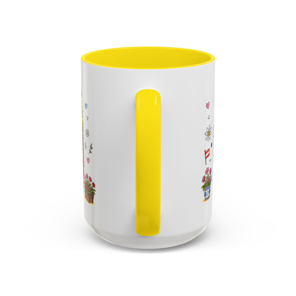 Hallstatt Illustrated Travel Mug | Austria Souvenir Accent Coffee Mug | 11oz 15oz Ceramic Cup