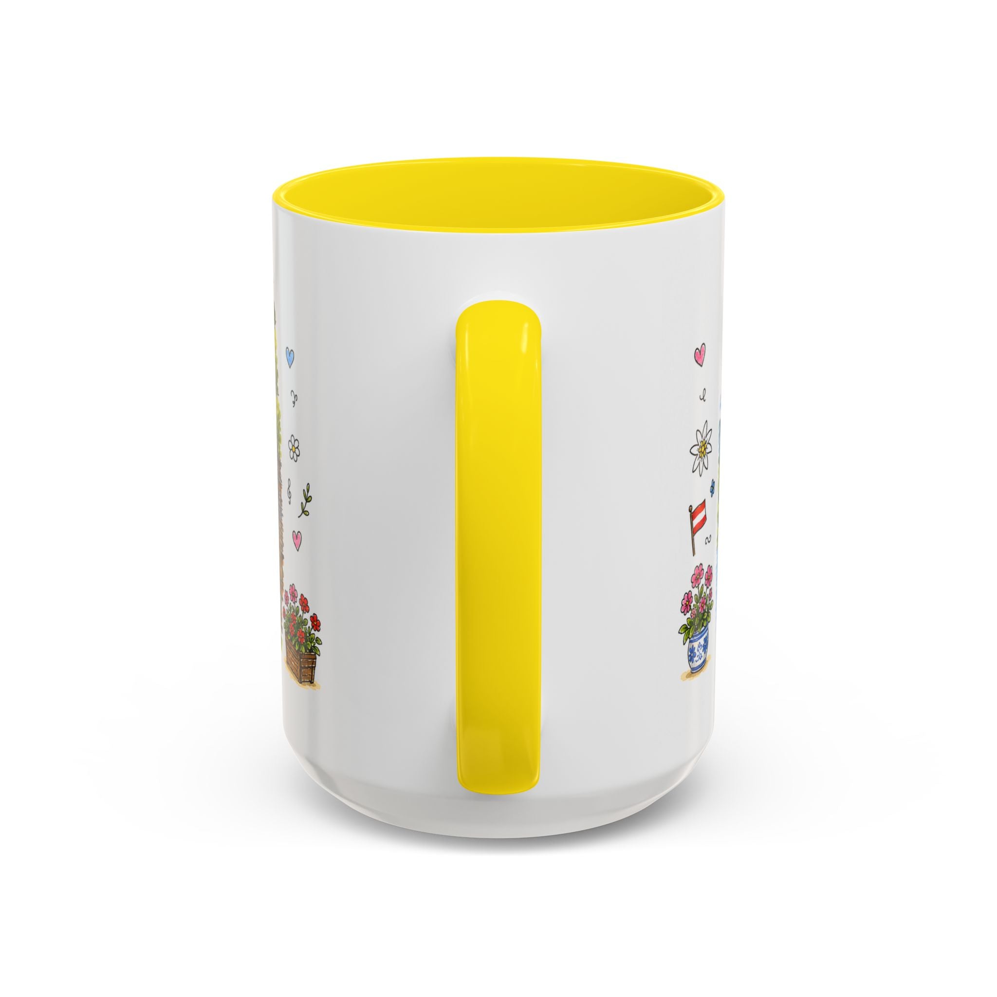 Hallstatt Illustrated Travel Mug | Austria Souvenir Accent Coffee Mug | 11oz 15oz Ceramic Cup