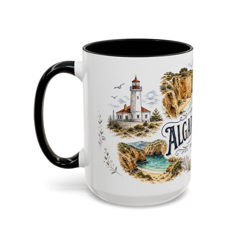 Algarve Coast Mug, Portugal Travel Souvenir, Bucket List Gift, Accent Ceramic Coffee Mug 11oz 15oz
